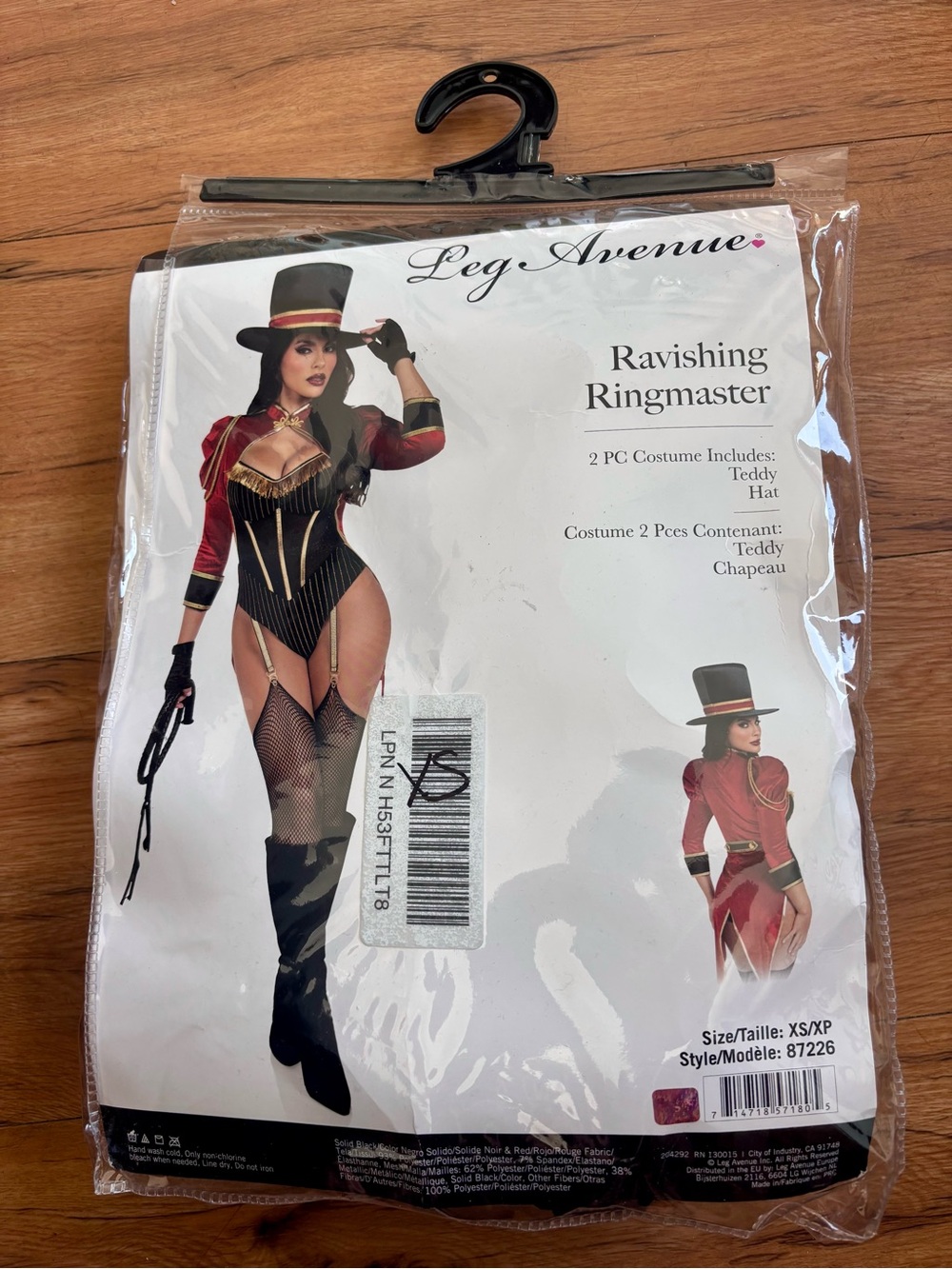 NWT Leg Avenue Ravishing Ringmaster Costume 2 PC Set XS